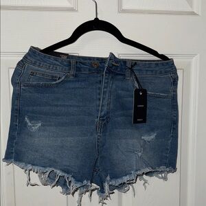 Forever 21 Distressed Blue Jean Shorts